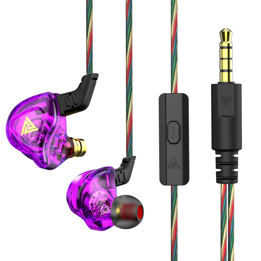 Original QKZ AK6 Copper Driver Hifi Wired Earphone Race Sport Headphone Bass Stereo Headset Music Earbuds 3.5MM in Ear with Mic